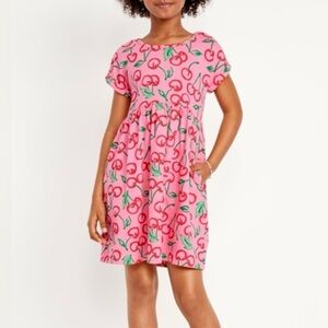 Old Navy sz 10 - 12 Years Pink Cherry Dress